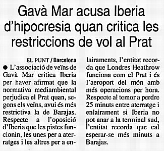 Notícia publicada al diari EL PUNT (10 de març de 2007)